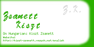 zsanett kiszt business card